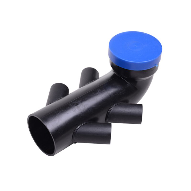 110x110mm 90° HDPE WC Adaptor Four side inlet branch 50mm