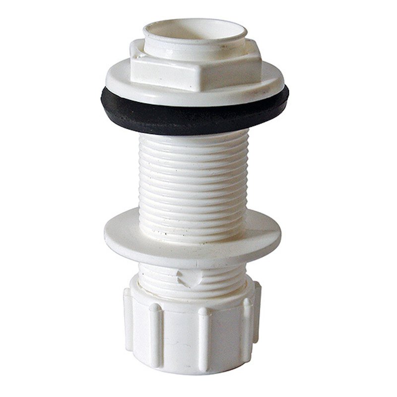 3/4" / 22mm Tank Connector White Solvent Overflow