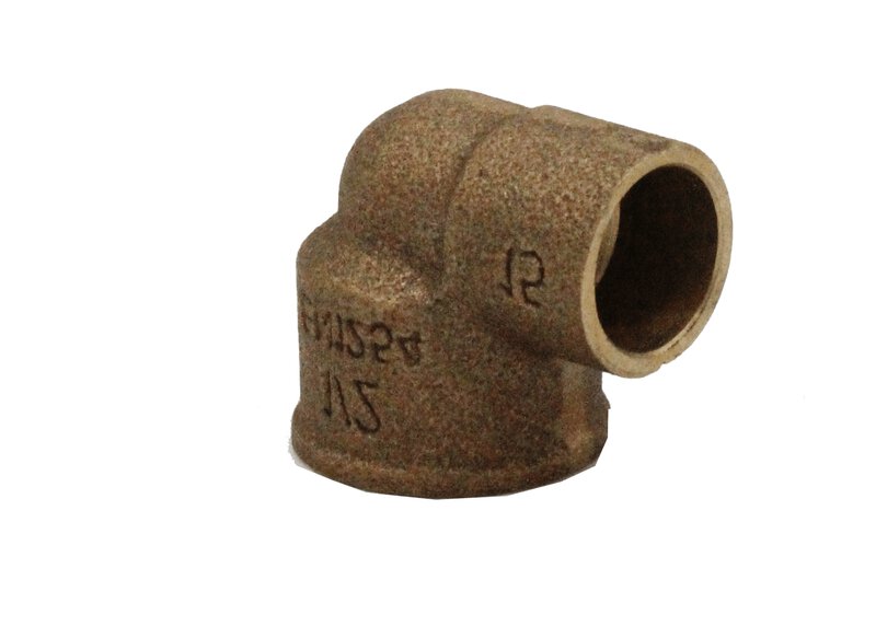 15mm x 1/2" Bronze Female Iron Elbow