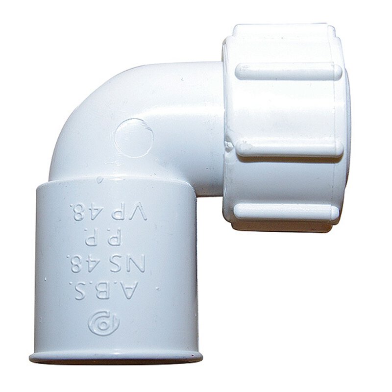 3/4" / 22mm 90° Bent Adaptor Overflow to 3/4" BSP Female