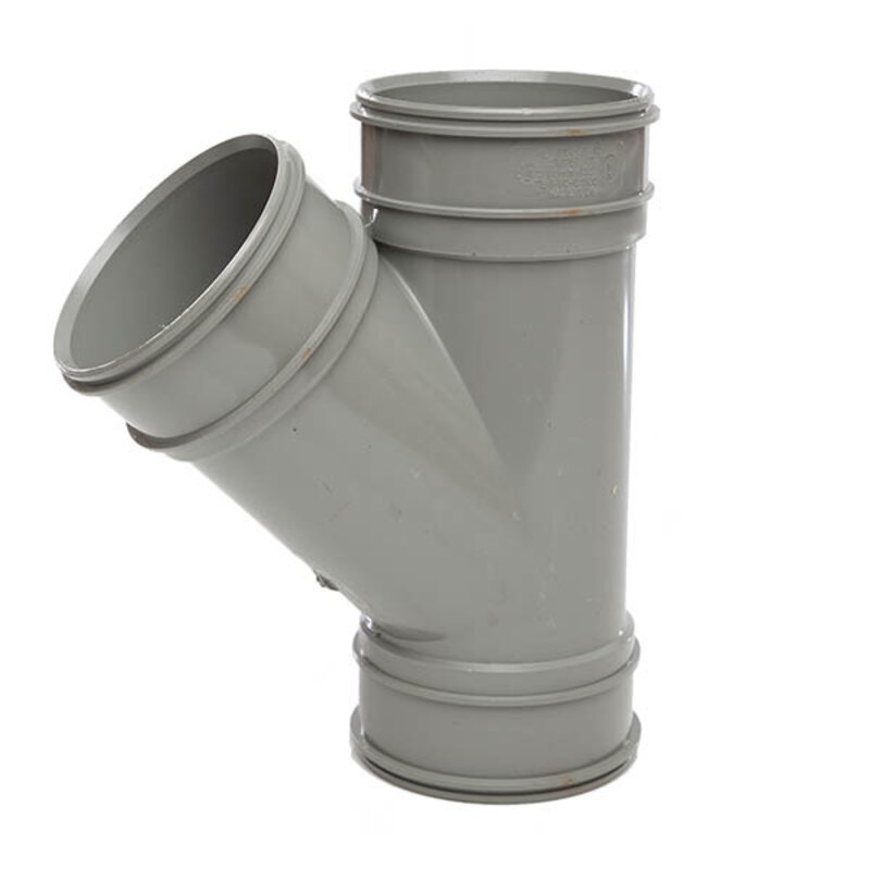 4"/110mm x 135° Single Branch Triple Socket - Solvent Grey 