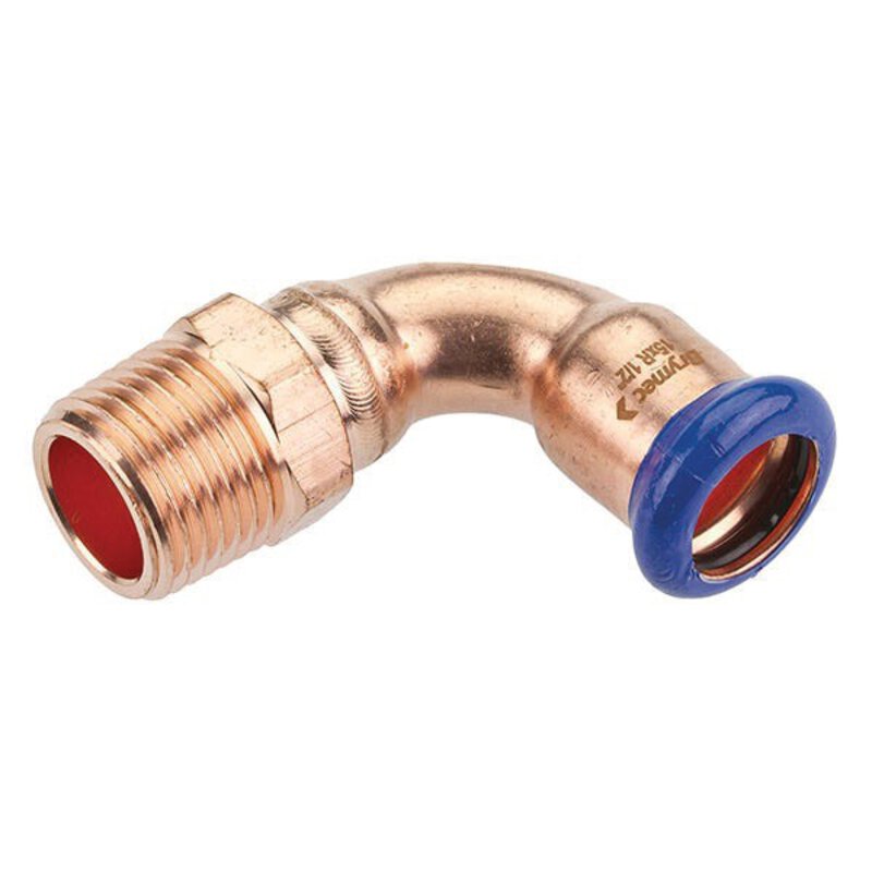15mm x1/2" Copper-Press Male Iron 90° Elbow (M-Profile)