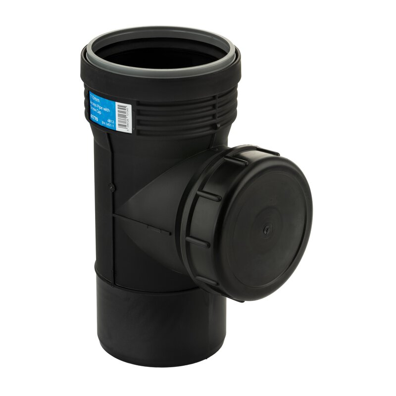 110mm Access Pipe with Screw Cap VOX Acoustic dB12 Waste Fitting