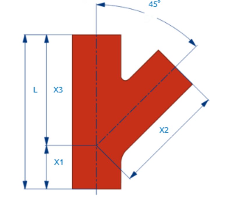 DN100x80 88 Degree Reducing Branch 