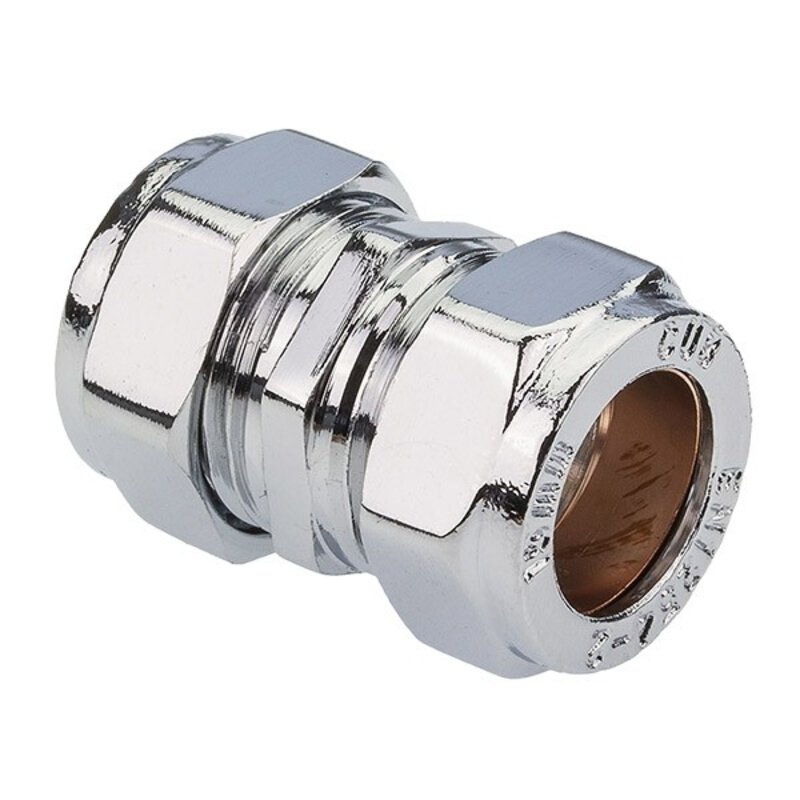 Chrome Compression 22mm Coupler