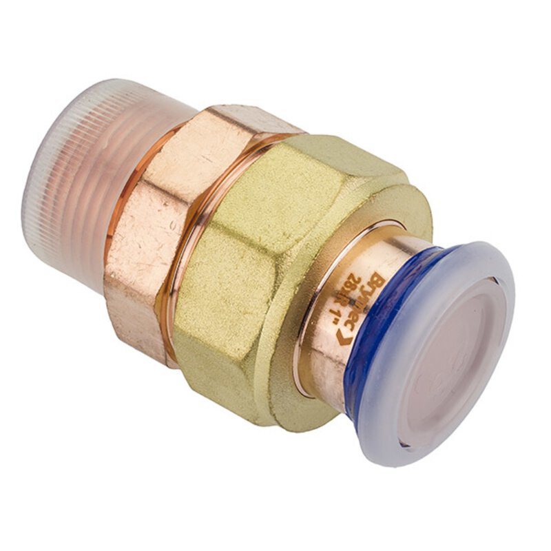 35mm x 1 1/4" Copper-Press Male Union - Flat Face Seal