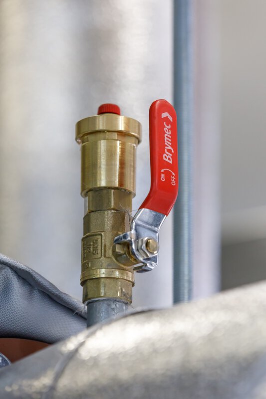 2" F X F Red & Blue Lever DZR Brass Ball Valve PN25 BSP Tape