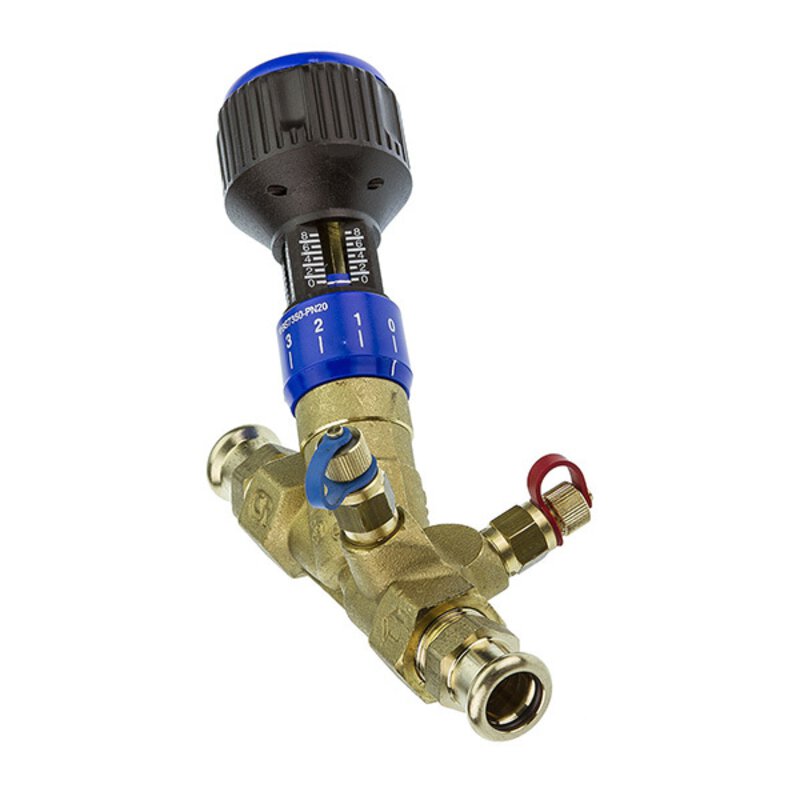 28mm DZR Press Fit Brass Commissioning Valve