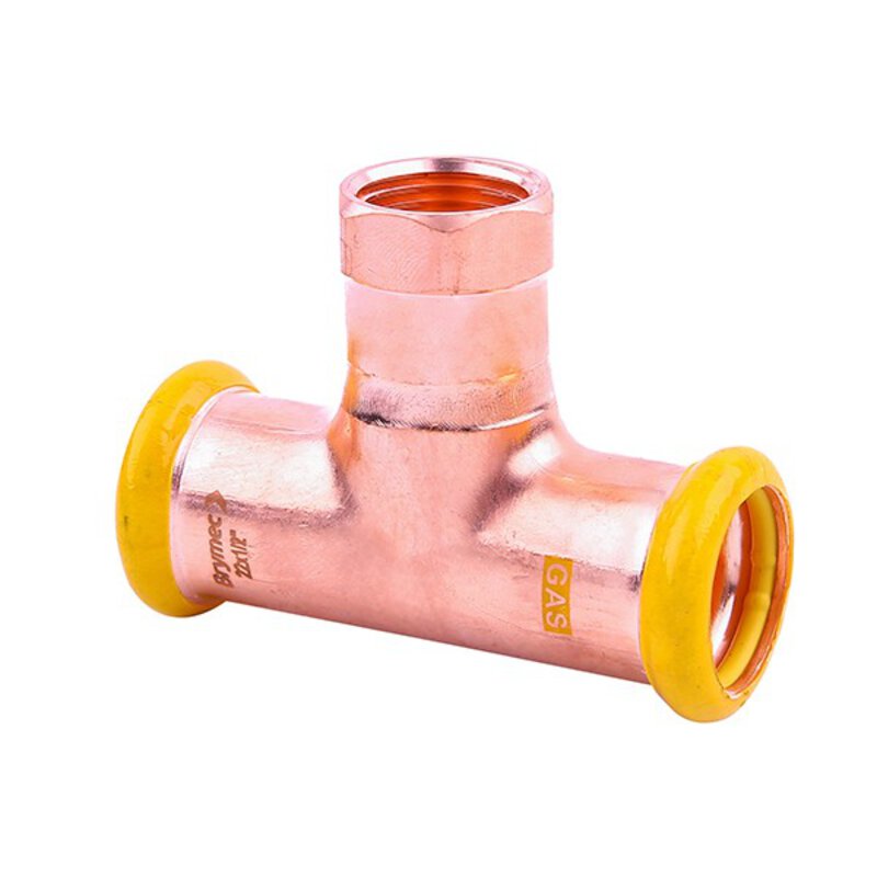 35mm x1/2" x 35mm Reducing Tee Female Branch Gas Copper-Pres