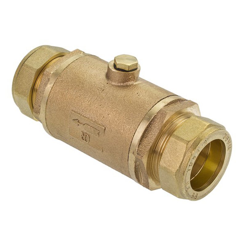 54mm Bronze Double Check Valve with Compression Ends