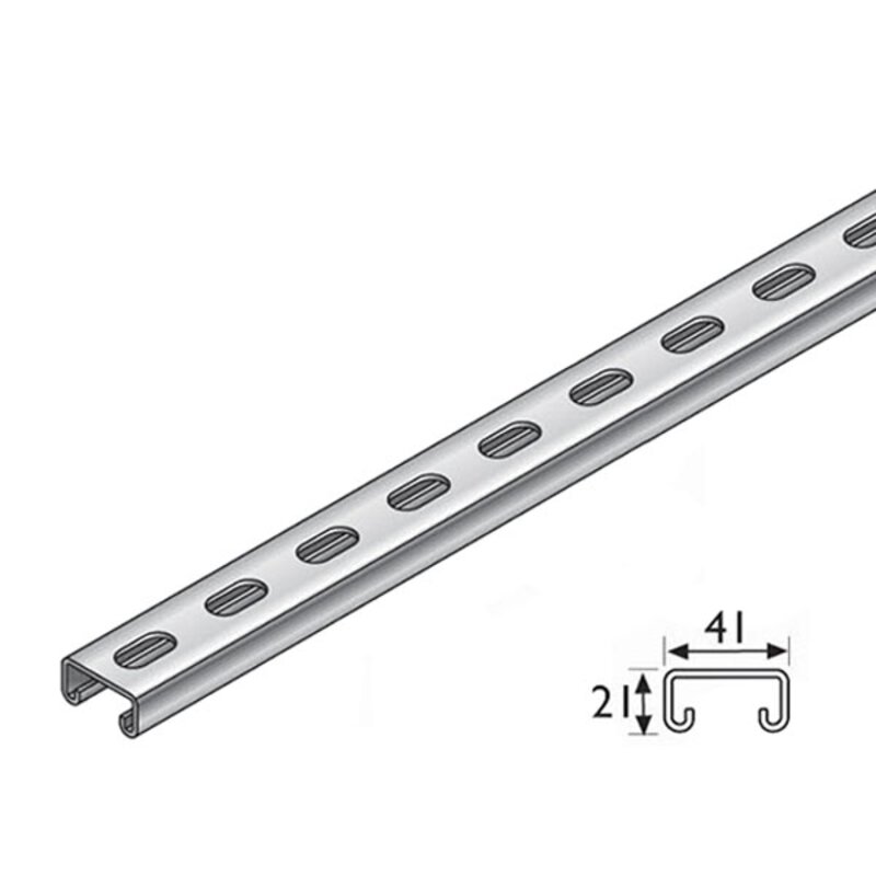 41 x 21 x 2.5mm x 6m Slotted Channel