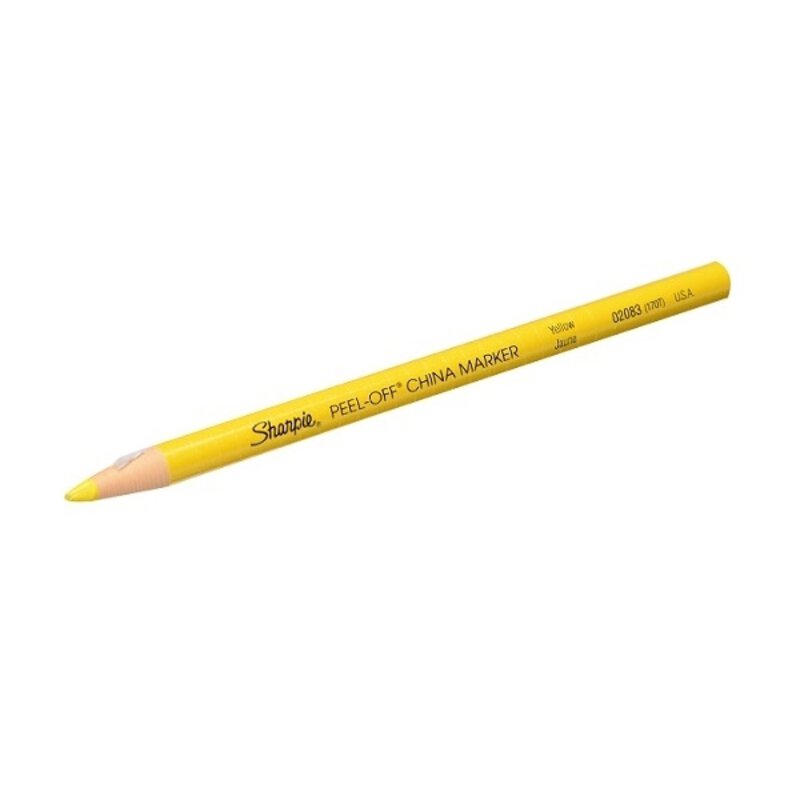 Yellow China Markers (Pk12) (for plastic, metal, glass etc)