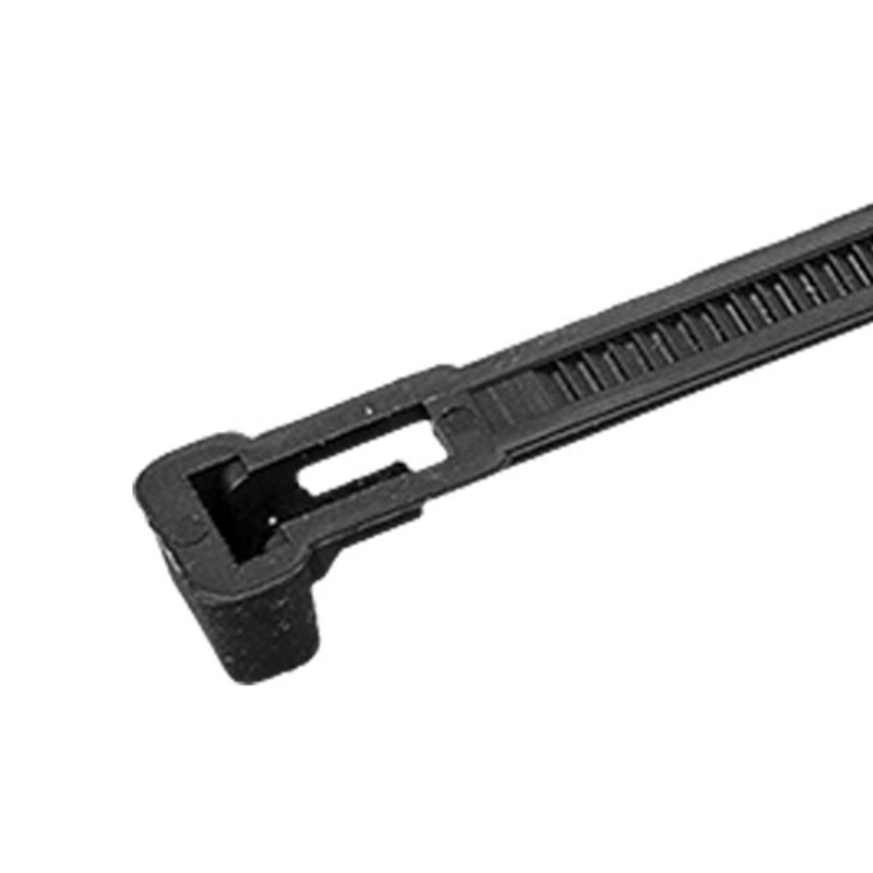 Releasable Cable Ties - 300mm x 7.6mm Black (Pk100)