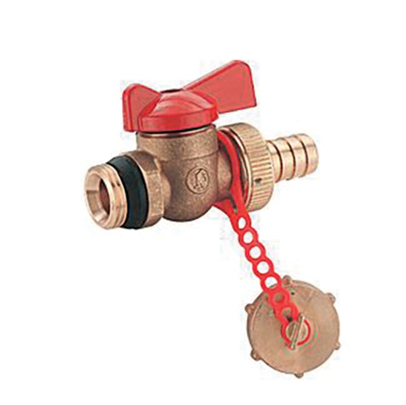 1/2" Butterfly Ball Valve Drain Cock c/w spigot & cap