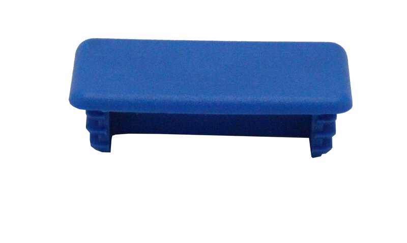 Channel End Cap - 20mm Blue (41x21mm)