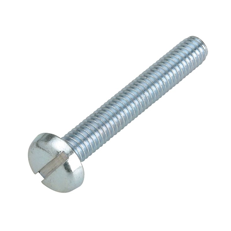 M6 x 80 Pan Slotted Head Machine Screw - BZP (Pk100)