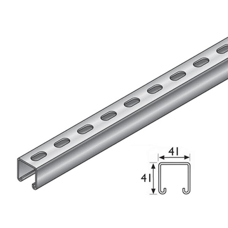 41 x 41 x 2.5mm x 6m Slotted Channel