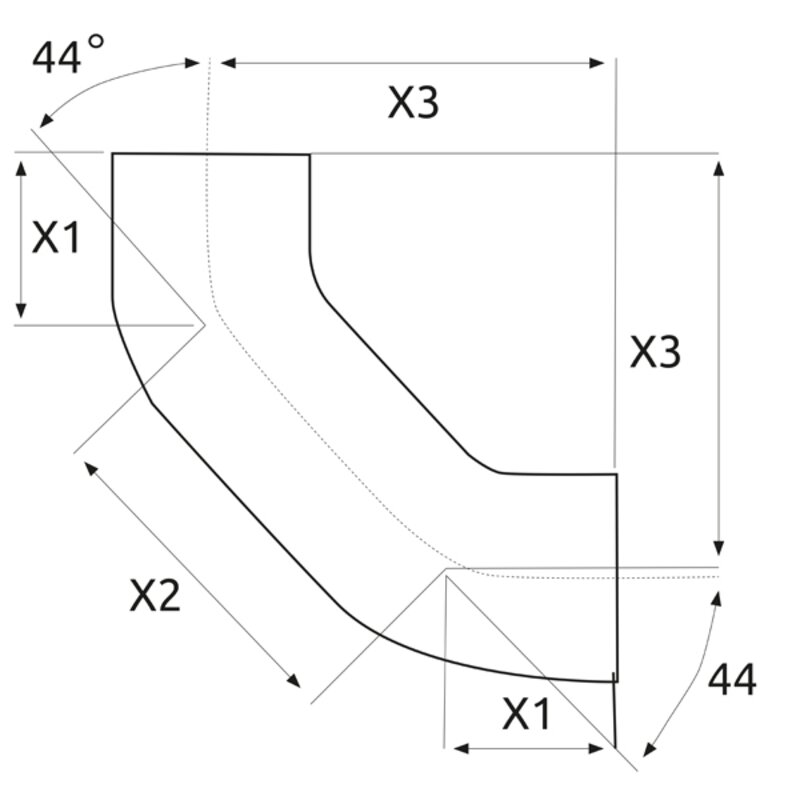 CIS 50mm 88° Short Double Radius Bend