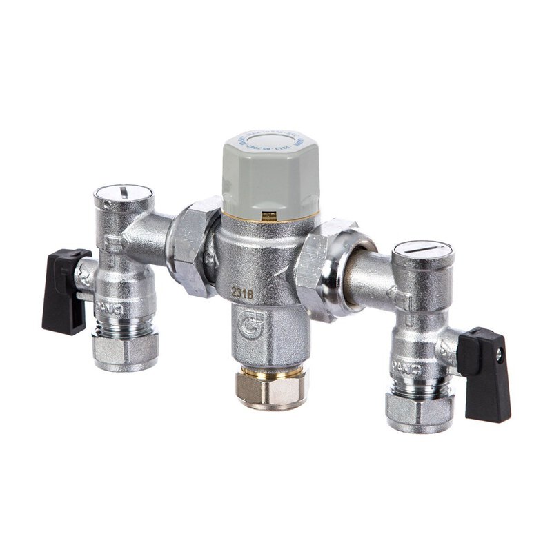 Thermostatic Mixing Valve TMV3 15mm C/W MX service valves