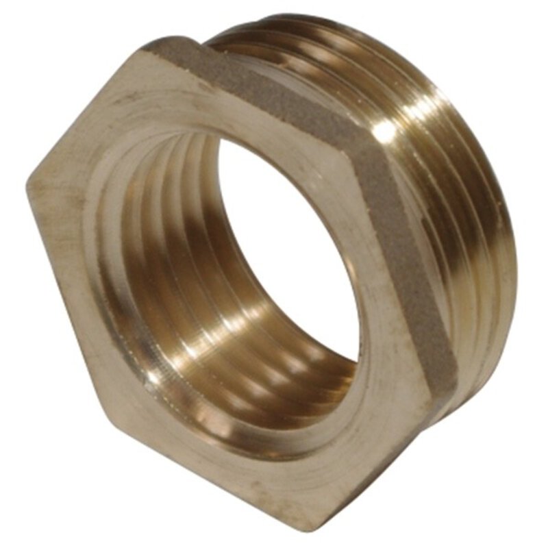 Brass Hexagon 1 1/4 x 1/2" Reducing Bush