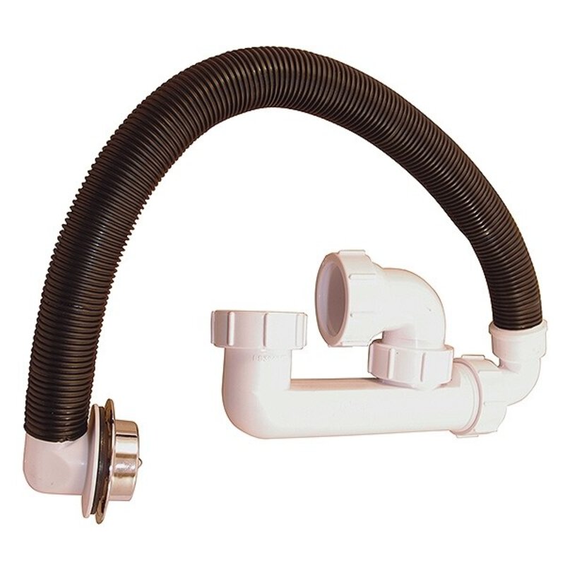 Polypipe 40mm Low Level Bath Trap(C/W Overflow Hose & Rose)