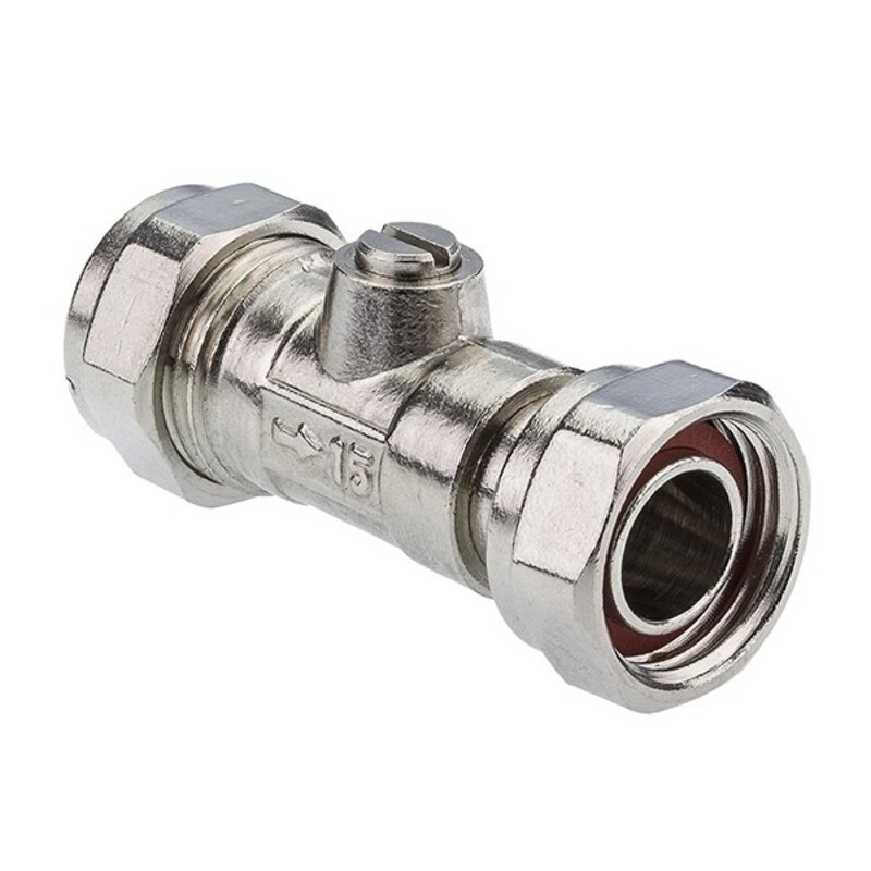 15mmx1/2" WRAS Straight Chrome Service Valve