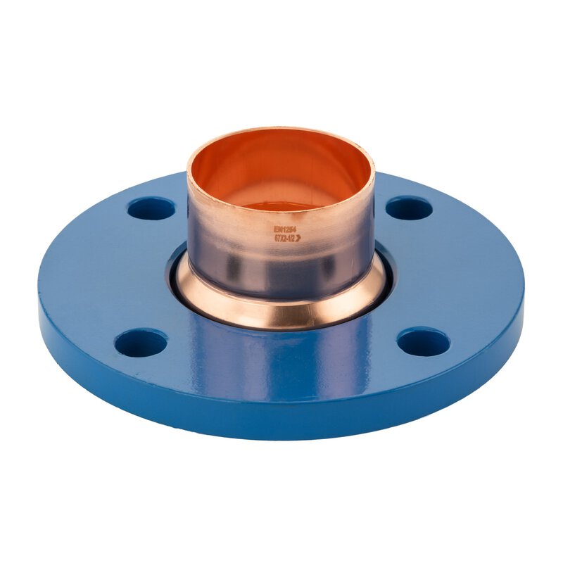 76mm x 3" Bi-Metal Copper Stub Flange End Feed Braze Connection PN16