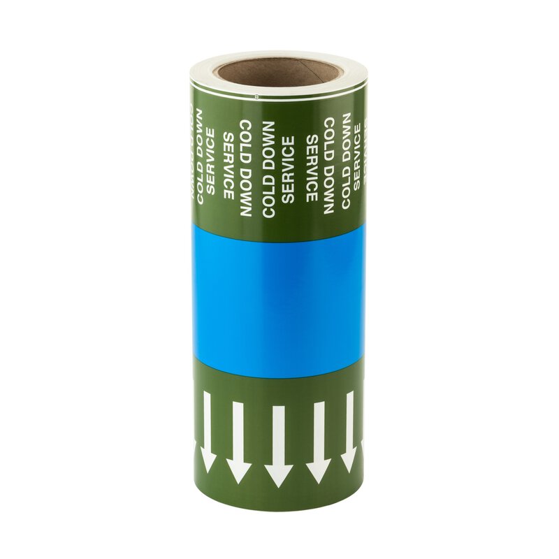 "CDS" Cold Water Down Pipeline Arrow ID Tape 33m BS1710:2014