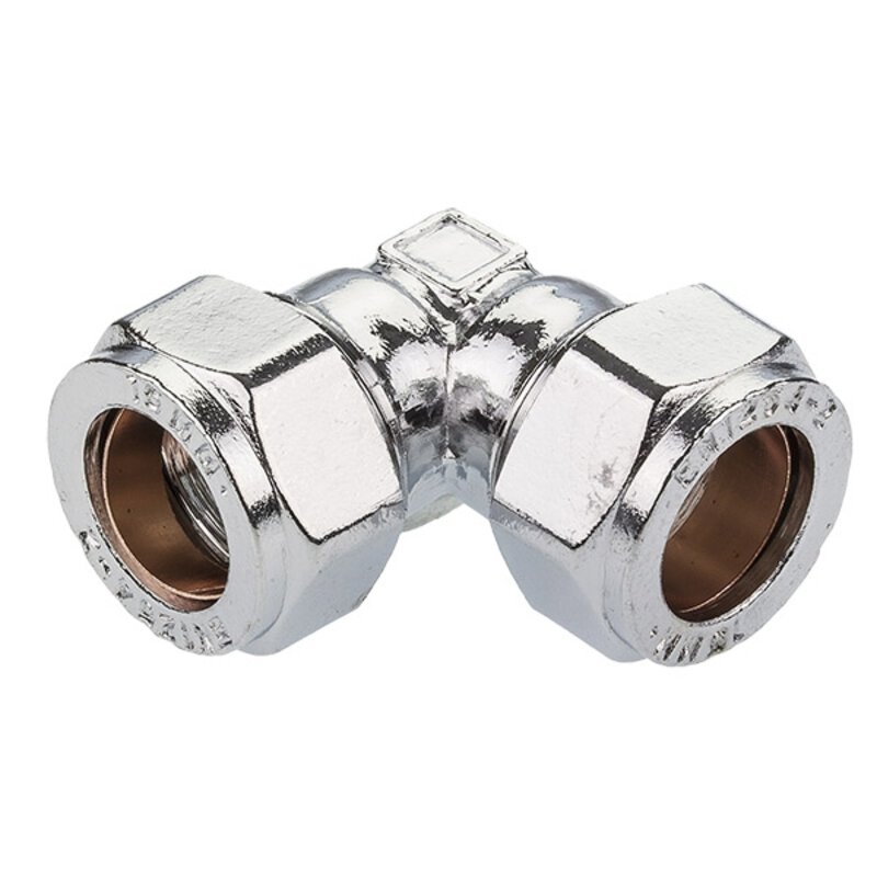 Chrome Compression 15mm 90° Elbow