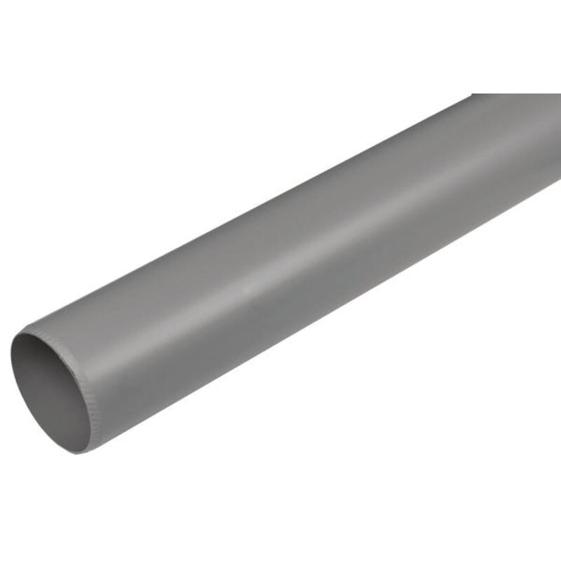 4"/110mm x 3m Plain End Pipe Solvent Grey