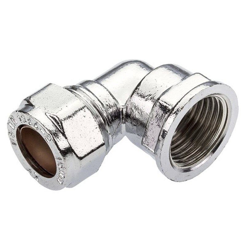 Chrome Compression 15mmx1/2" Female Elbow